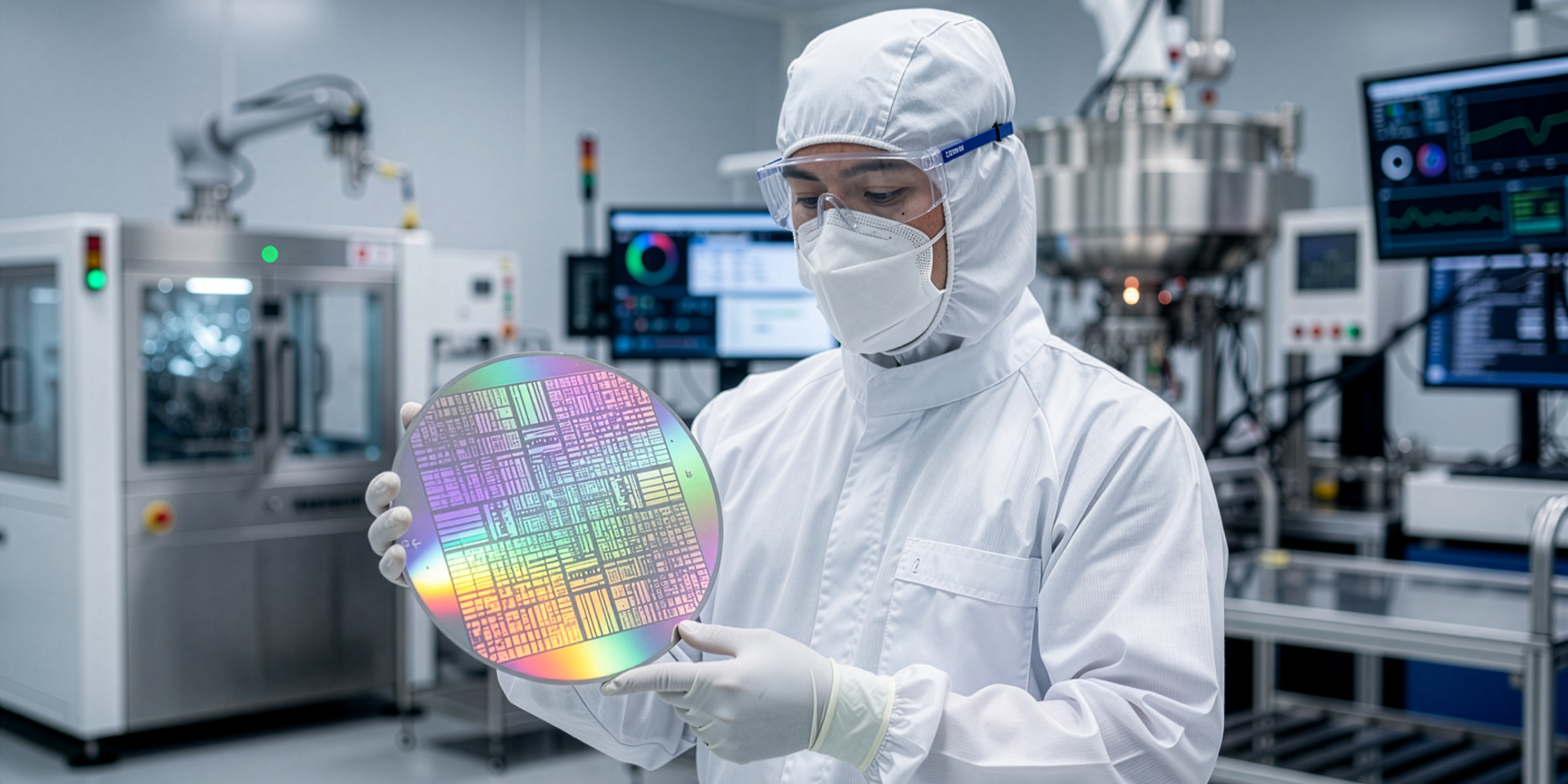 Person mit Wafer
